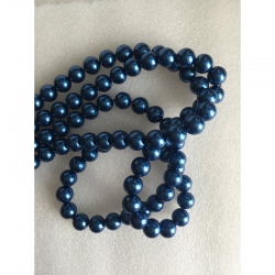 Wachsglas-Perlen blau