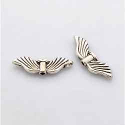 Flügel- Perlen, Antiksilbern, 21 mm x ..
