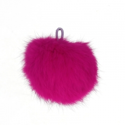 Angora Bommel, pink, 80mm, mit schlaufe