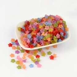 10 stk Acryl-Perlen Blume, gefrostet, ..