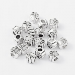 Grosslochperle Pfote, Antiksilber, 11x..