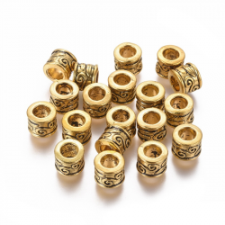 Grosslochperle, Antikgold, 8.5 mm in D..