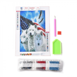 5D Diamant Painting Set Wolf mit Harz ..