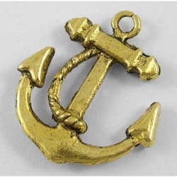 Anker charm, Antikgoldfarben, ca. 20 m..