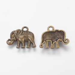 Elefant Charm, Antikbronzefarben, 17x1..