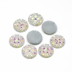 10 stk Harz Cabochons, halbrund / Dome..