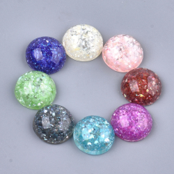 10 stk Harz Cabochon, mit Muschelchips..