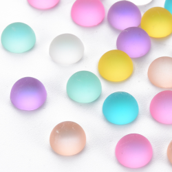 10 stk Harzcabochons gefrostet, Halbru..