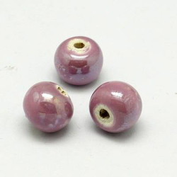 Porzellan Perlen, pearlized, mediumorc..