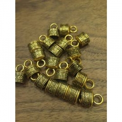 Endkappe antikgold, 18x13x9mm, bohrung..