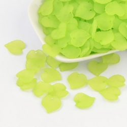 10 stk Transparente Acryl-Blätter gefrostet, grüngelb,