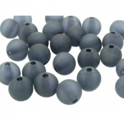 10 stk Acryl-Perlen, gefrostet, Schwarz, 12 mm, Bohrung: 2 mm