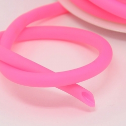 1 Meter Silikonschnur, hohl, Hohlschnur,pink, 5 mm, Loch: 3 mm