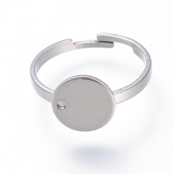 Edelstahl Ring verstellbar, 17.5mm, Klebefläche 10mm