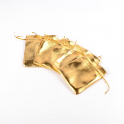 Beutel, golden, ca. 10 cm breit, 12 cm lang