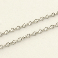 1m 304 Edelstahl-kette, Edelstahl Farbe, 2x1,5 mm