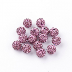 Polymer Ton Strass Perlen, lila, 10 mm, Bohrung: 2 mm