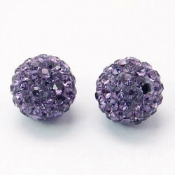 Polymer Strassperle Klasse A, Tansanit, 10 mm, Bohrung: 1.8~2 mm
