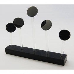 Glas Ohrring Display, Schwarz, Größe: ca. 150 mm breit, 25 mm lang, 115 mm hoch