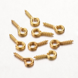 Eisenschraube golden, 8x4x1 mm, Bohrung: 2 mm