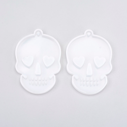 Silikonform Totenkopf, 80x55x8 mm, Bohrung: 3 mm