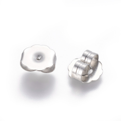 20 stk Ohrmutter 304 Edelstahl,  Edelstahlfarbe, 9.5x9.5x4 mm, Bohrung: 1 mm