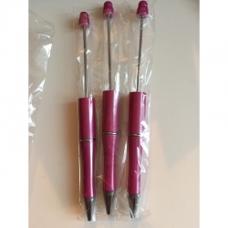 Perlen- Kugelschreiber pink, für Perlen mit 2mm + Bohrung 
