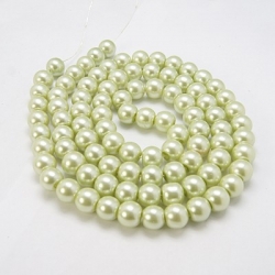 Glas Perlen pearlized, Farbe Honigtau,12 mm bohrung 1 mm,
